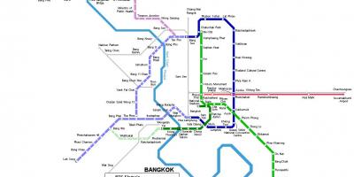 Metroa mapa bangkok, thailandia