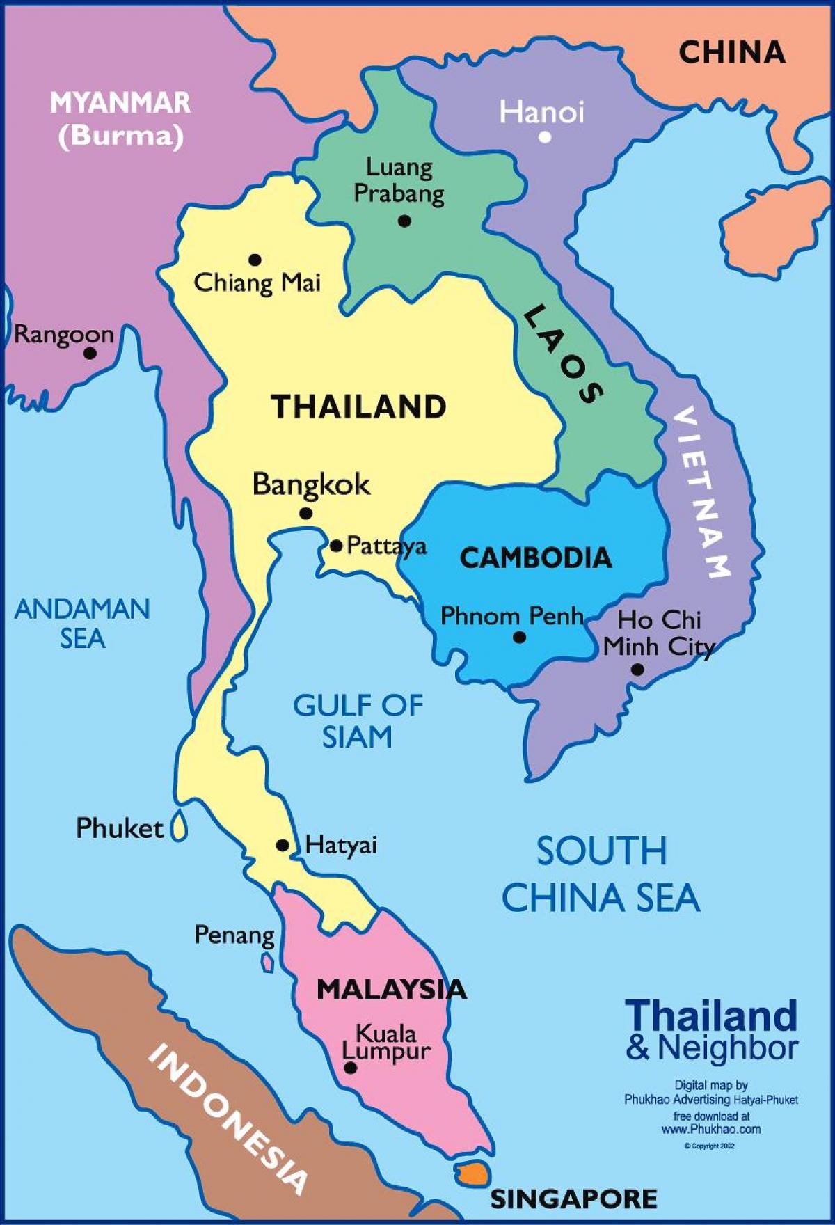bangkok thailandiako mapa