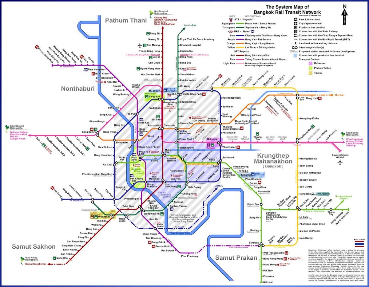 bangkok autobus ibilbidea mapa