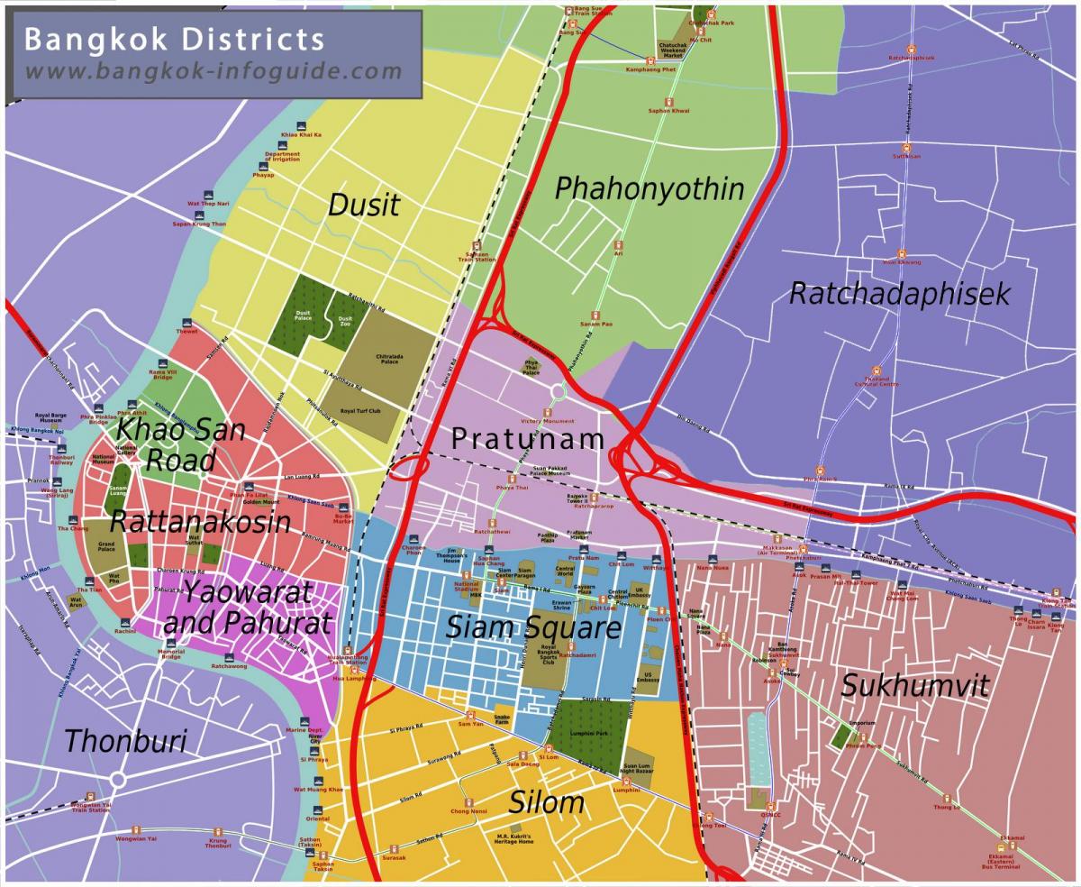 mapa bangkok eta inguruko eremuetan
