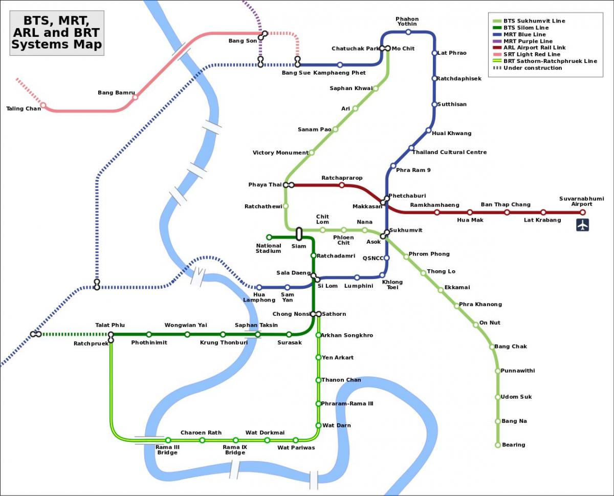 bts tren bangkok mapa