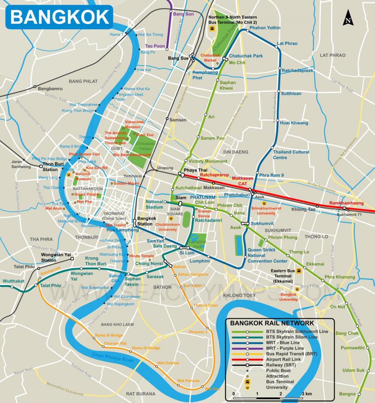 mapa bangkok hiria zentroa
