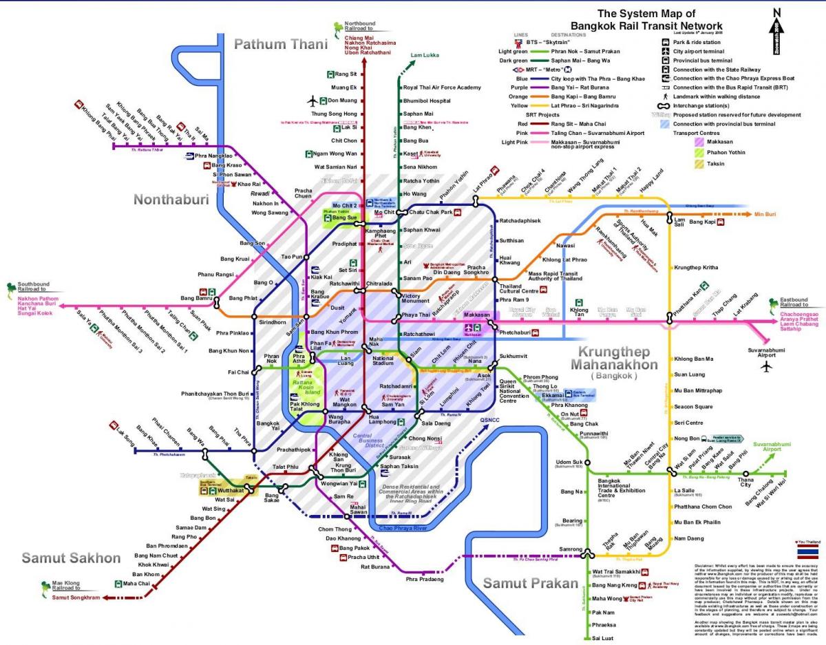 bangkok metroa mapa 2016