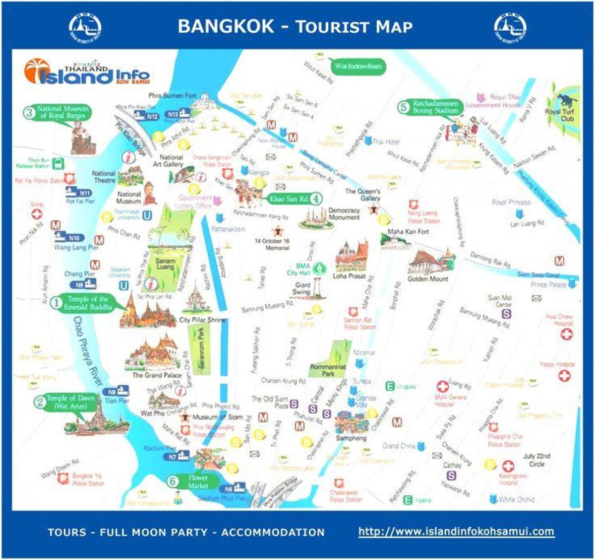 bangkok, thailandia turismo mapa
