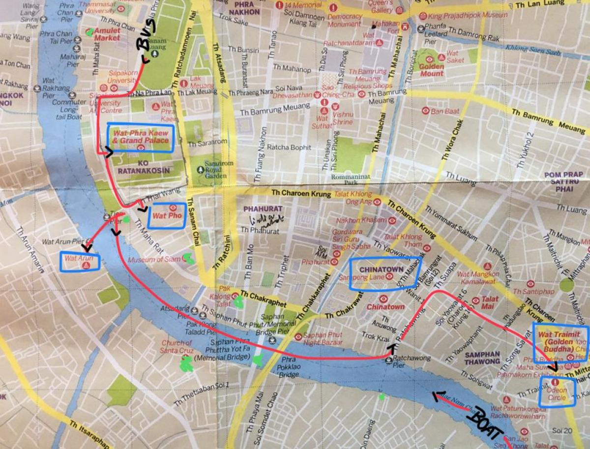 bangkok zaharra hiriaren mapa