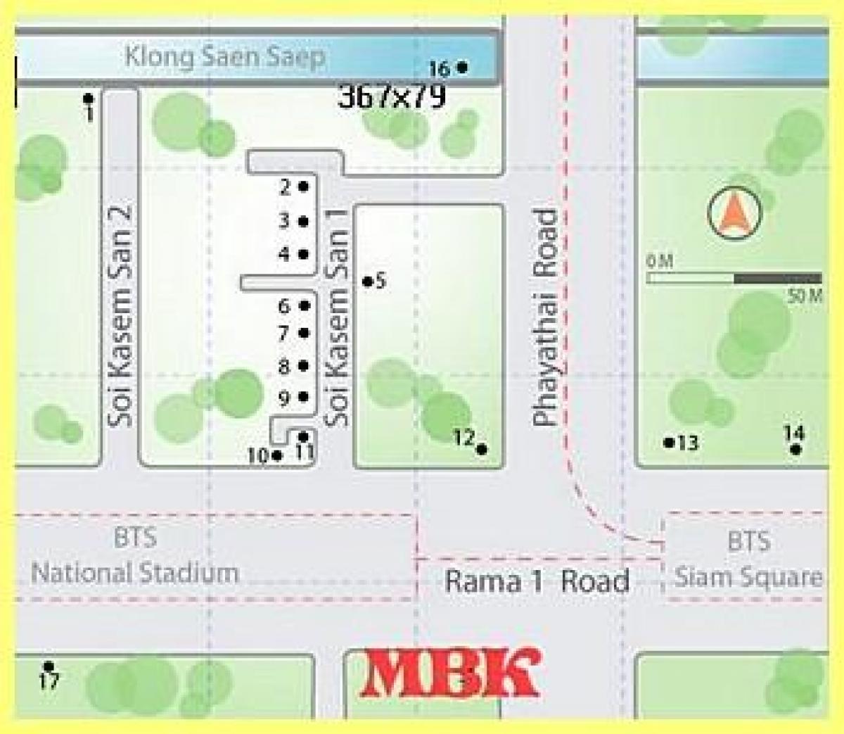 mbk erosketa mall bangkok mapa