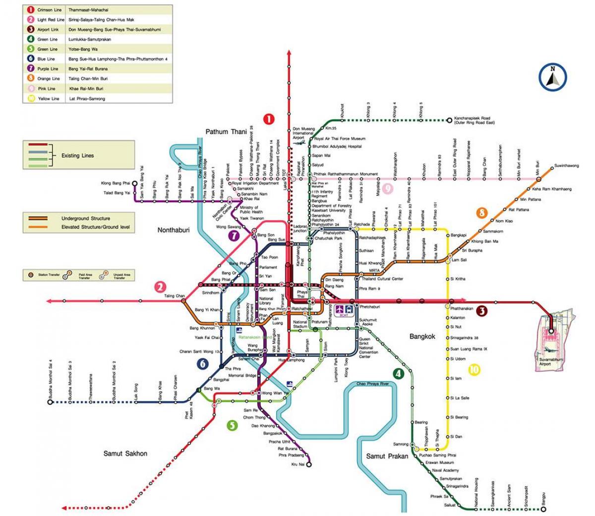 bangkok metro geltokia mapa